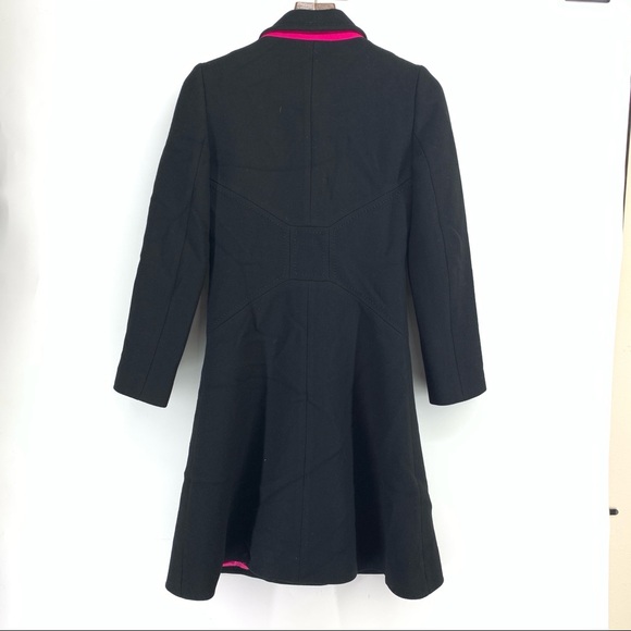 Kate Spade Wool Tiera Coat Black Pink 2 - Picture 8 of 8